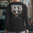 Baseball Lover For Father Baseball Dad Back Print Long Sleeve T-shirt