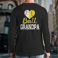 Baseball Softball Ball Heart Grandpa Back Print Long Sleeve T-shirt