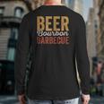 Beer Bourbon Bbq For Backyard Barbecue Grilling Dad Back Print Long Sleeve T-shirt