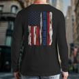 Best Bonus Dad Ever Us Flag Step Father Father's Day Back Print Long Sleeve T-shirt