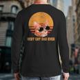 Best Cat Dad Ever Men Vintage Cat Lover Back Print Long Sleeve T-shirt
