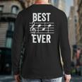 Best Dad Ever Music Note Bold Condensed Dark Back Print Long Sleeve T-shirt