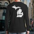 Best Papa MichiganGrandpa Back Print Long Sleeve T-shirt