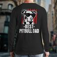 Best Pitbull Dad Men's American Pit Bull Back Print Long Sleeve T-shirt