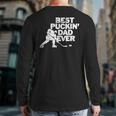 Best Puckin's Dad Ever Cool Ice Hockey For Father Back Print Long Sleeve T-shirt