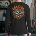 Biker Grandpa Man Myth Legend Fathers Day Grunge Motorcycle Back Print Long Sleeve T-shirt