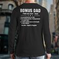 Bonus Dad Noun Connected By Love Not Dna Role Model Provider Back Print Long Sleeve T-shirt
