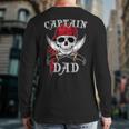 Captain Dad Skeleton Halloween Back Print Long Sleeve T-shirt