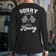 Car Racing Finish Line Automobile Sport Racer Checkered Flag Back Print Long Sleeve T-shirt