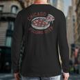 Chicago Rolling Deep Dish Pizza Vintage Graphic Back Print Long Sleeve T-shirt