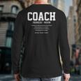 Coach Definition Handball Football Trainer Sport Back Print Long Sleeve T-shirt