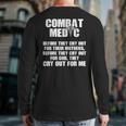 Combat Medic Cry Out Usa American Military Back Print Long Sleeve T-shirt