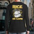 Cute Kawaii Rice Is Life Filipino Food Philippines Back Print Long Sleeve T-shirt
