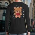 Cute Teddy Bear Stuffed Toy Back Print Long Sleeve T-shirt