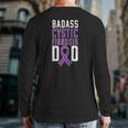 Cystic Fibrosis Awareness Cf Dad Purple Ribbon Tee Back Print Long Sleeve T-shirt