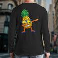 Dabbing Pineapple Kid Beach Vacation Summer Hawaii Back Print Long Sleeve T-shirt