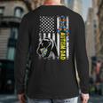 Dad Autism Awareness American Flag Autism Dad Daddy Back Print Long Sleeve T-shirt