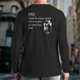 Dad Thanks For Coming Back When You Went To Get Milk Back Print Long Sleeve T-shirt