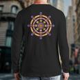 Dharma Wheel Meditation Lotus Chakra Yoga Dharmachakra Karma Back Print Long Sleeve T-shirt