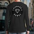 Diamond Hands Black & White Wsb Stock Trading Trader Meme Back Print Long Sleeve T-shirt