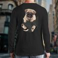 Dog Lovers Pug In Pocket Dog Pug Back Print Long Sleeve T-shirt