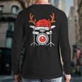 Drums Christmas Music Instrument Band Drummer Rock Xmas Back Print Long Sleeve T-shirt
