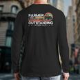 Farmer Definition Tractor Rider Farming Dad Grandpa Back Print Long Sleeve T-shirt