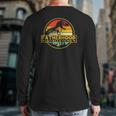 Fatherhood Like A Walk In The Park Dinosaurs Retro Vintage Back Print Long Sleeve T-shirt