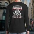 Fathers Day For Firefighter Dad Fireman Back Print Long Sleeve T-shirt