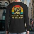 Father's Day Vintage Best Cat Dad Ever Retro For Cat Back Print Long Sleeve T-shirt