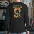 My Favorite Barrel Racer Calls Me Dad Horse Shoe Horse Riding Silhouette Vintage Retro Back Print Long Sleeve T-shirt