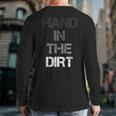 Football Lineman For Gloves Hand In The Dirt Back Print Long Sleeve T-shirt
