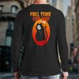 Full Time Cat Dad Halloween Grim Reaper Halloween Cat Dad Back Print Long Sleeve T-shirt
