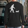 Bigfoot Sasquatch Walking Basset Hound Dog Lovers Back Print Long Sleeve T-shirt