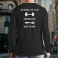 Fitness Gym Quote Workout Two Things I Like To Lift Back Print Long Sleeve T-shirt