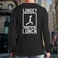 Gym Workout Top Lunge Lunch Stick Figure Back Print Long Sleeve T-shirt