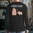Hippo Dad Fathers Day Kids Animals Family Hippopotame Back Print Long Sleeve T-shirt