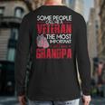 Veteran Most Important Call Me Grandpa Veteran Back Print Long Sleeve T-shirt