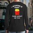 Workout Gym French Fries Back Print Long Sleeve T-shirt