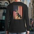 German Shepherd American Flag Independence 4Th Of July Back Print Long Sleeve T-shirt