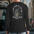 Gothic Crow Cult Horror Vintage Distressed Rain Slogan Back Print Long Sleeve T-shirt
