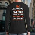 Grandpa The Farmer The Man The Myth The Legend Back Print Long Sleeve T-shirt