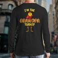 Grandpa Turkey Matching Family Pjs Outfit Thanksgiving Back Print Long Sleeve T-shirt