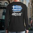 Greece Flag Greek Hellenic Republic Souvenir Back Print Long Sleeve T-shirt