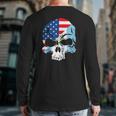 Guatemala Usa Flag Skull Back Print Long Sleeve T-shirt