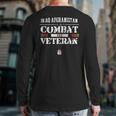 Iraq Afghanistan Combat Veteran Proud Army Military Vintage Back Print Long Sleeve T-shirt