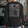 Iraqi Dad Nutrition Facts National Pride For Dad Back Print Long Sleeve T-shirt