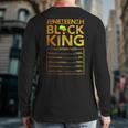 Junenth Black King Melanin Dad Fathers Day Men Father's Back Print Long Sleeve T-shirt
