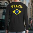 I Love Brazil Minimalist Brazilian Flag Back Print Long Sleeve T-shirt