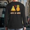 Love Is Love Cute Pride Pineapple Pizza Food Pun Back Print Long Sleeve T-shirt